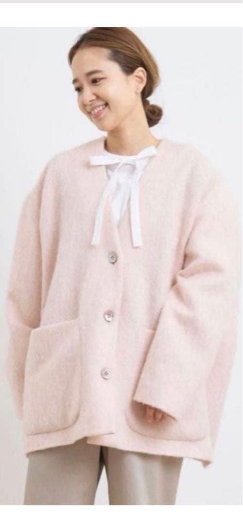 yori ウールモヘアシャギージャケット　ベビーピンク