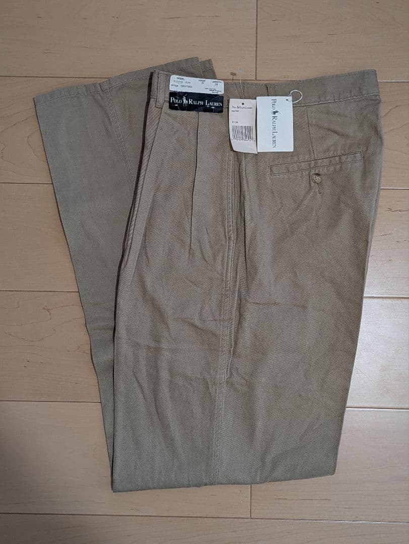 デッドストック　90s ポロ　ラルフローレン　ツータック　チノ　usa　w31