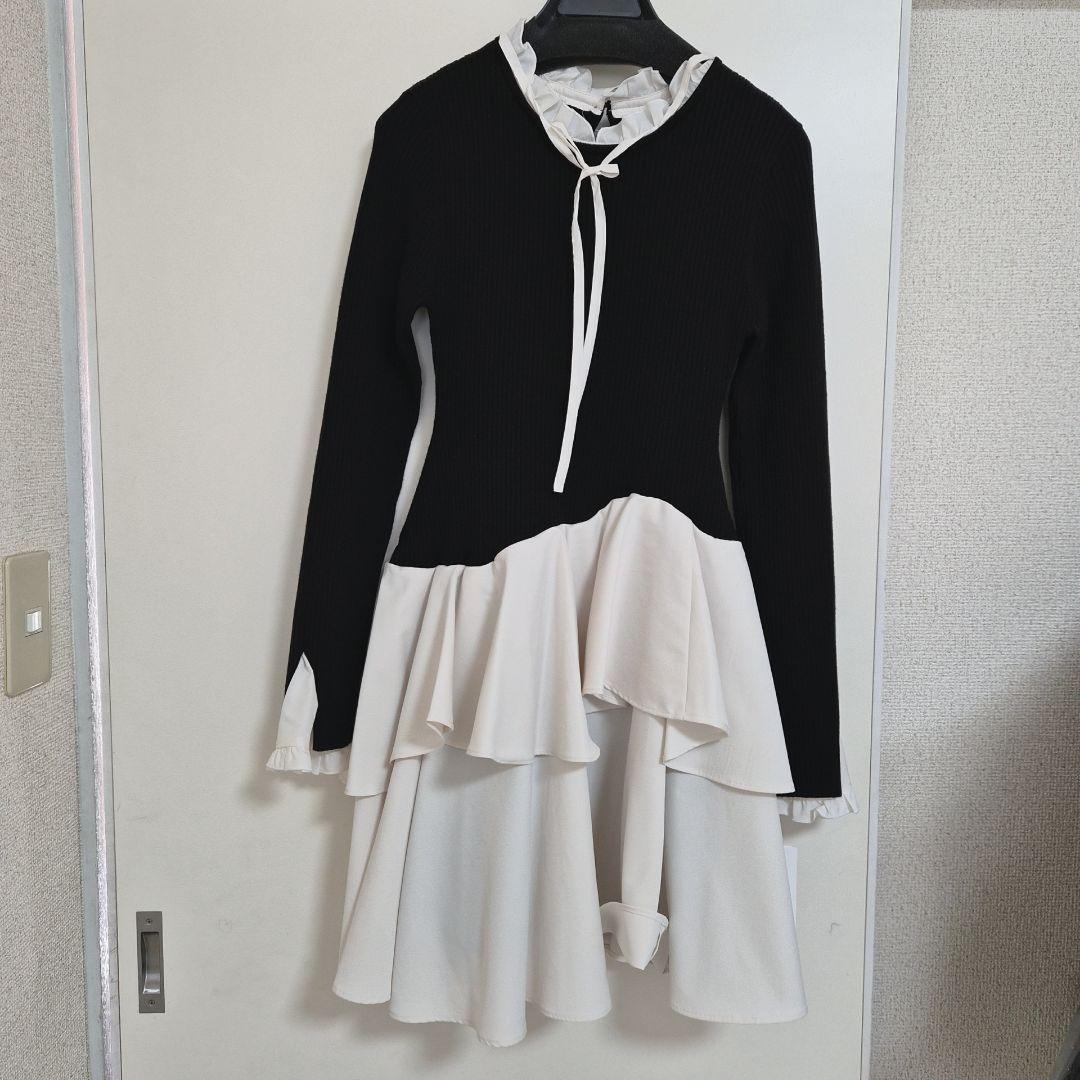 スナイデル Sustainableドッキングミニニットワンピース ブラック