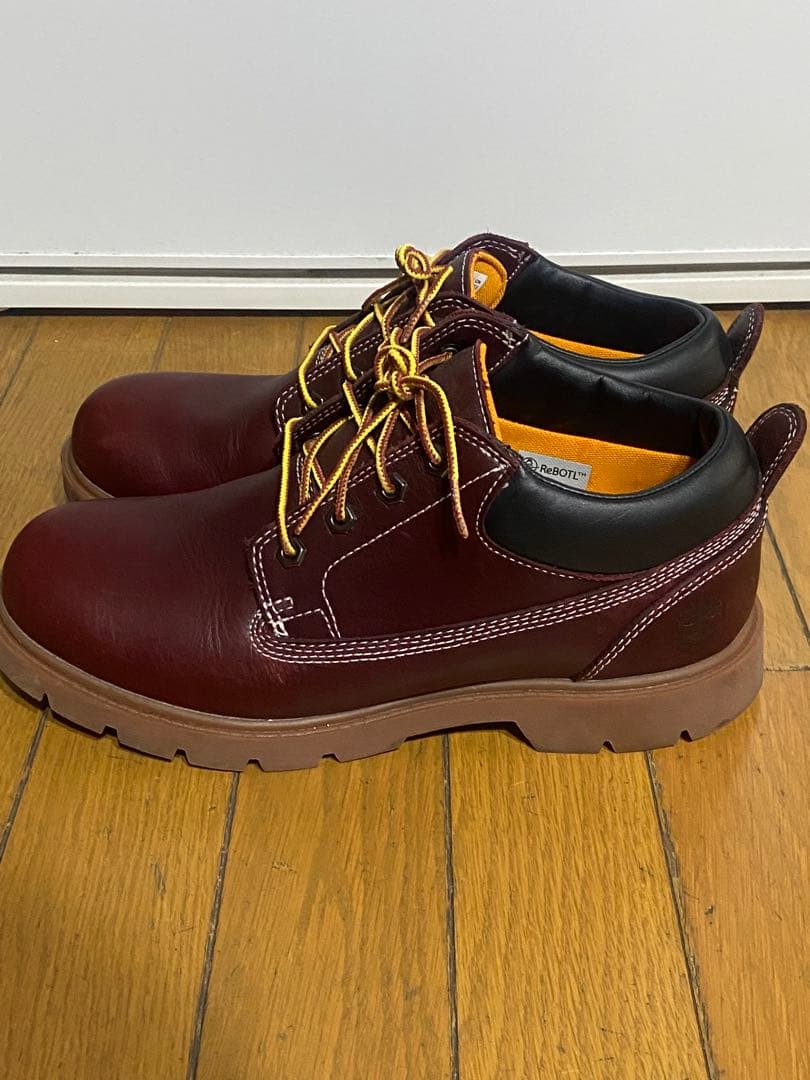 バーガンディ レザー ローカットシューズ