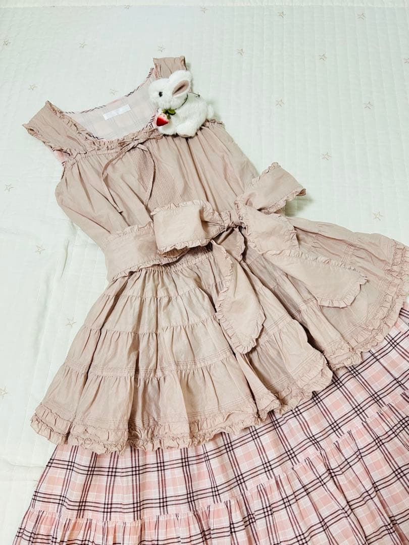 ピンクハウス　綿ローン　チュニック　サッシュベルト　リボン　ピンク　ダブリエ