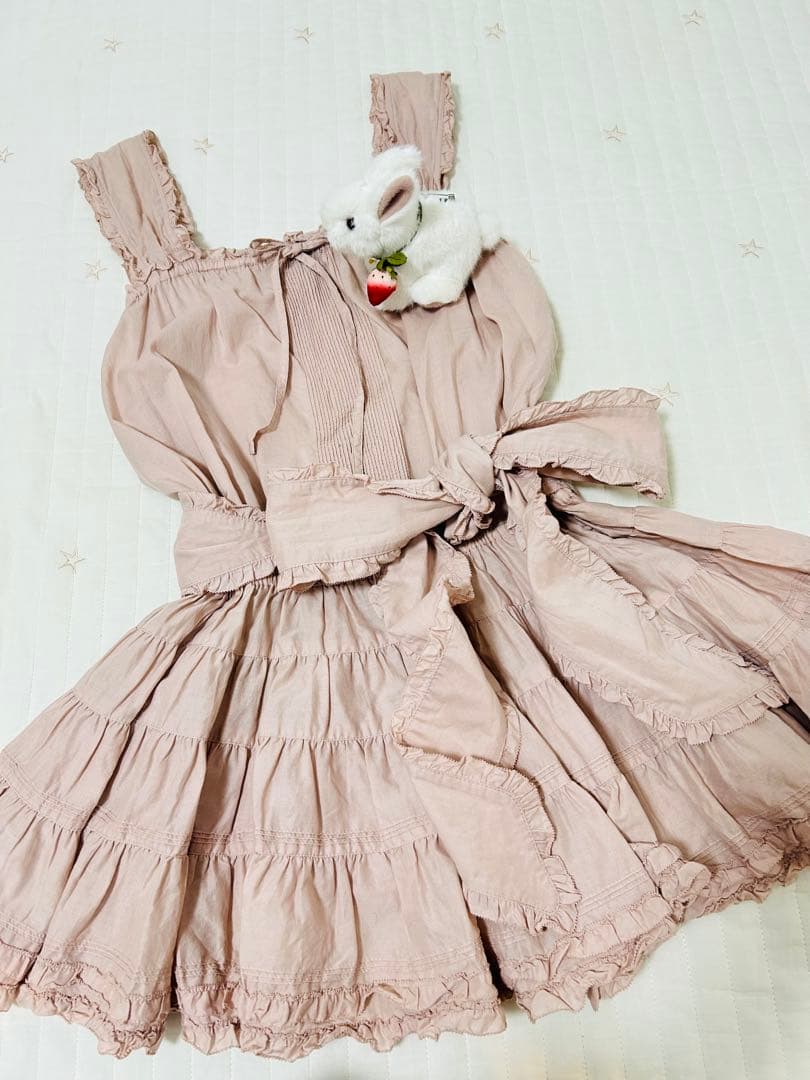 ピンクハウス　綿ローン　チュニック　サッシュベルト　リボン　ピンク　ダブリエ