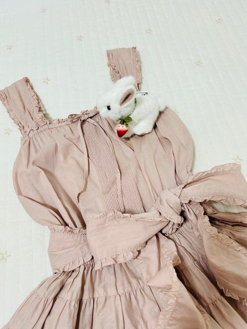 ピンクハウス　綿ローン　チュニック　サッシュベルト　リボン　ピンク　ダブリエ