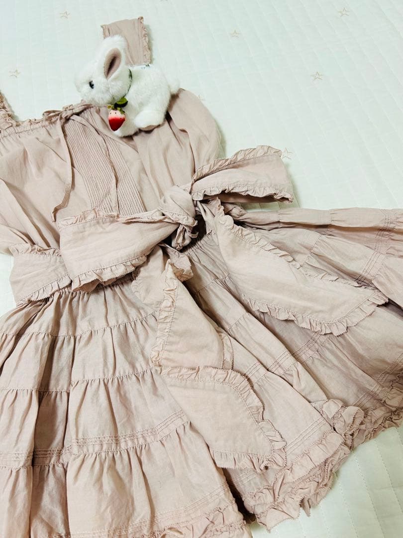 ピンクハウス　綿ローン　チュニック　サッシュベルト　リボン　ピンク　ダブリエ