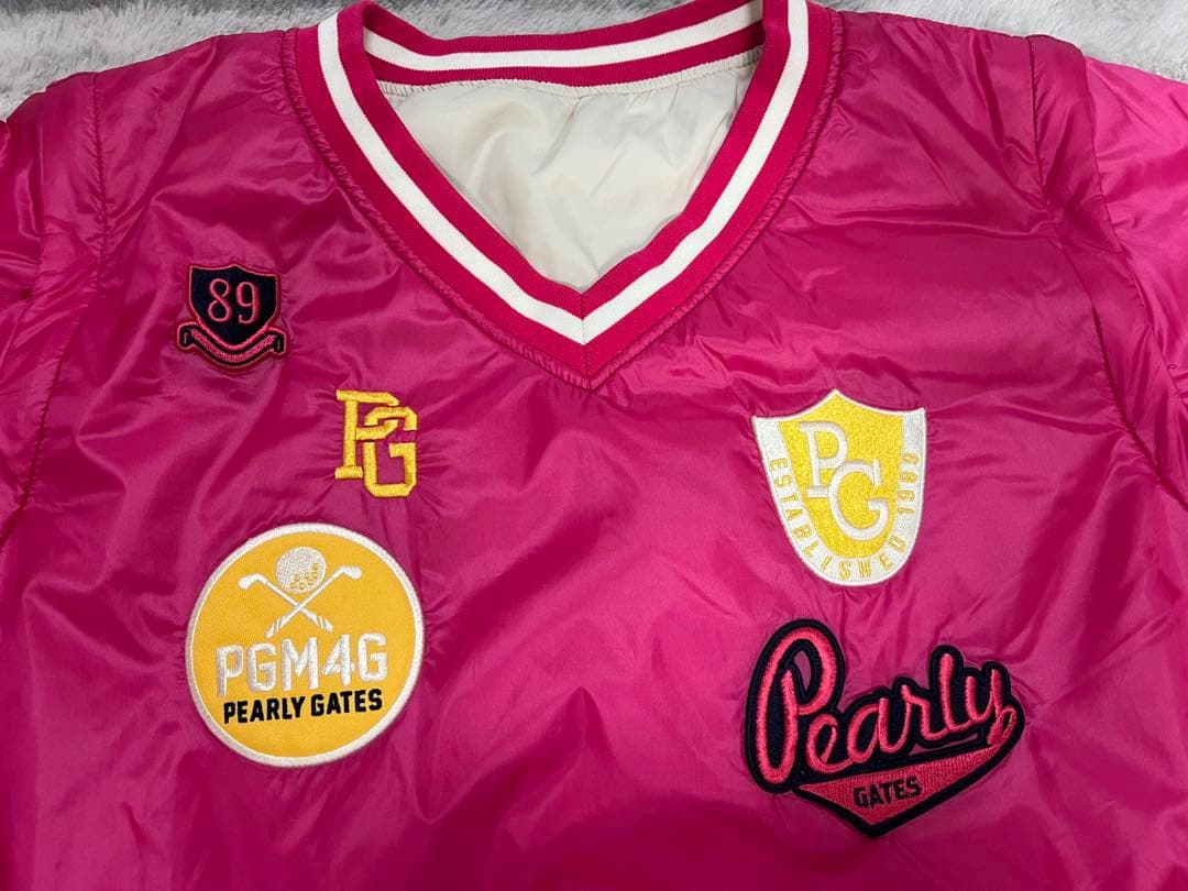 パーリーゲイツ　リバーシブル中綿スニード・ベスト4way ピンク L