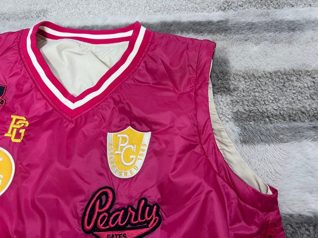 パーリーゲイツ　リバーシブル中綿スニード・ベスト4way ピンク L