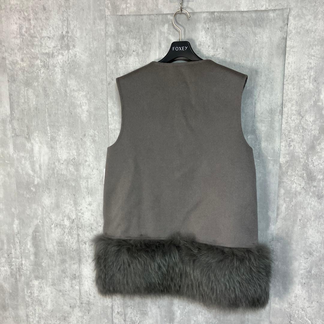 新品 FENNELフォックスファー付きウールベスト 38