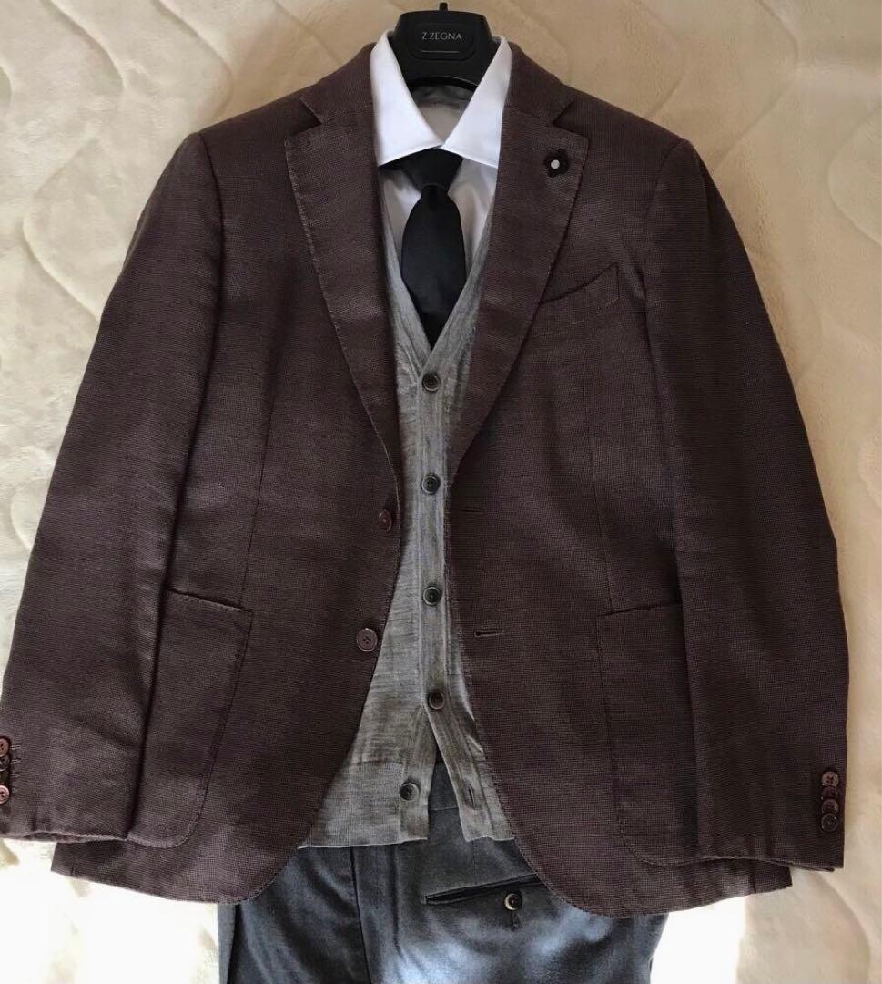 タイムセール　エルメネジルドゼニア　ブラウンジャケット　48 L