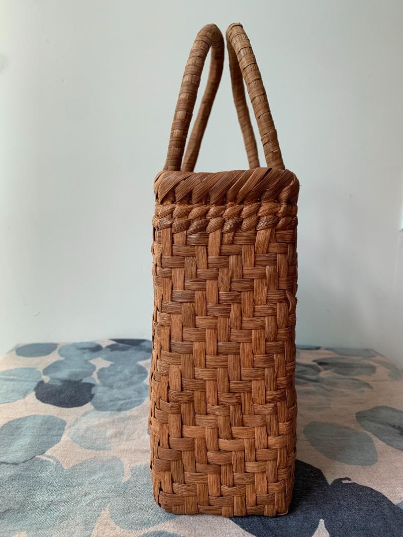 【期间限定】山葡萄 かごバッグ 網代編み 籠 手提げ 内布付き
