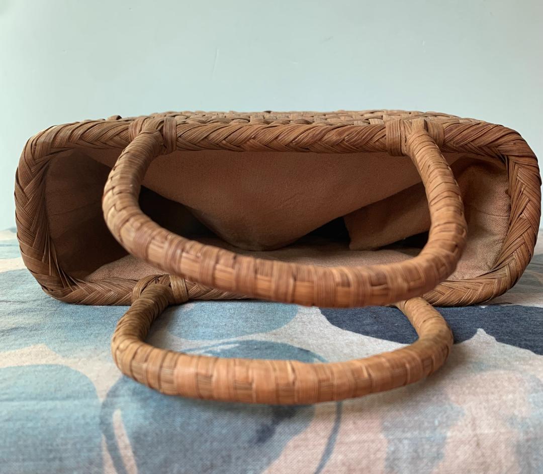 【期间限定】山葡萄 かごバッグ 網代編み 籠 手提げ 内布付き