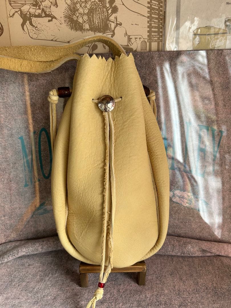 ディアスキン巾着　ベージュ