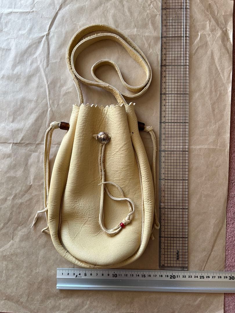 ディアスキン巾着　ベージュ