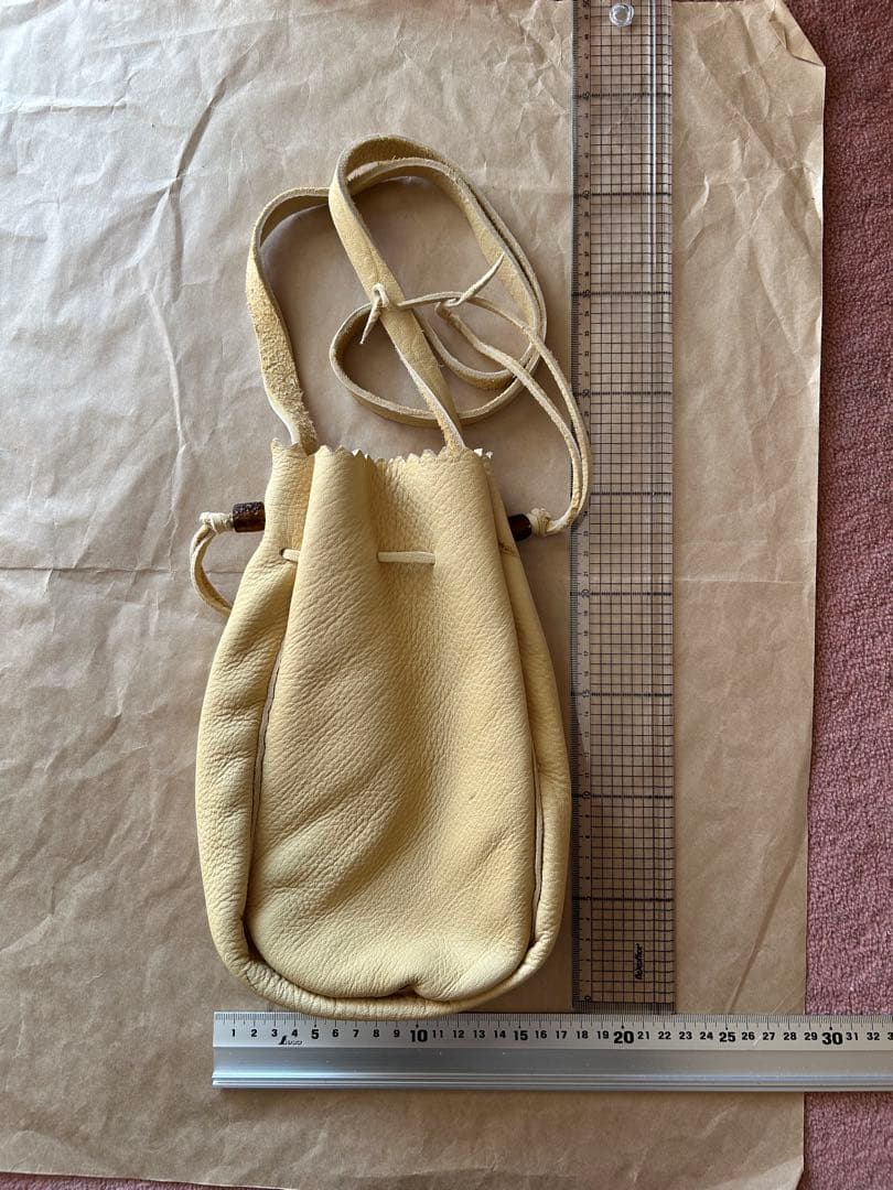 ディアスキン巾着　ベージュ