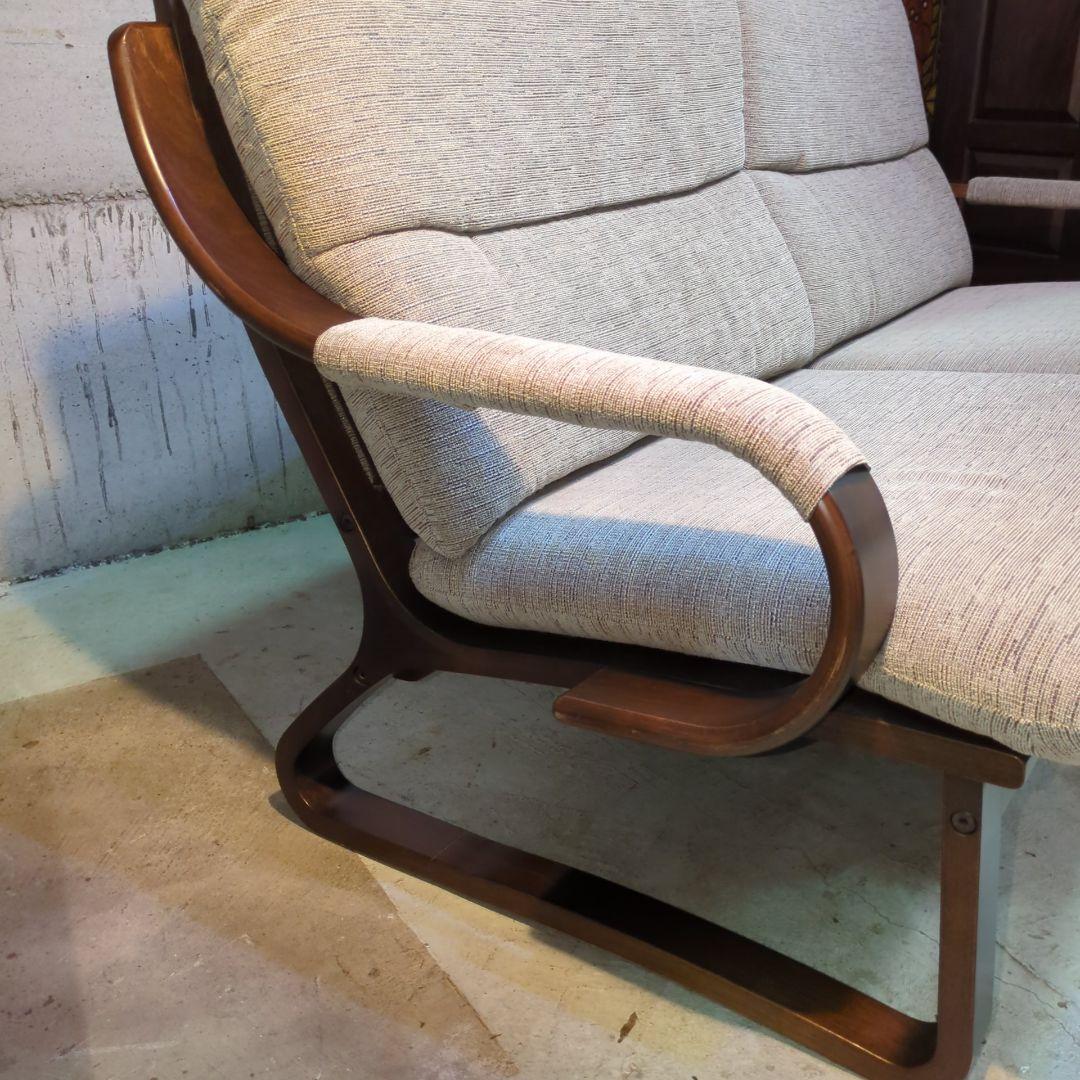 富士ファニチャー 2人掛けソファ ファブリック ブラウン モダン