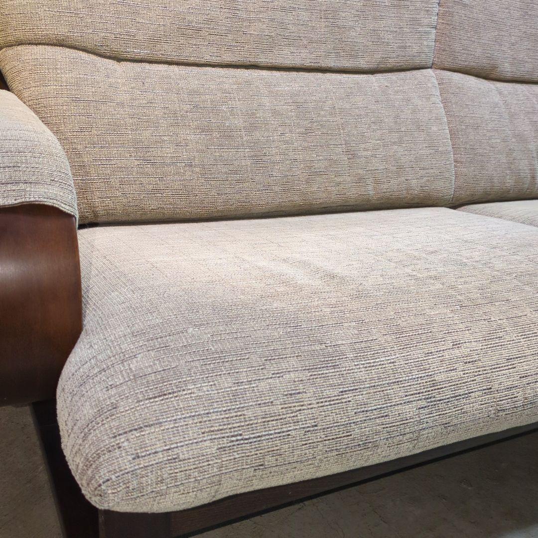 富士ファニチャー 2人掛けソファ ファブリック ブラウン モダン