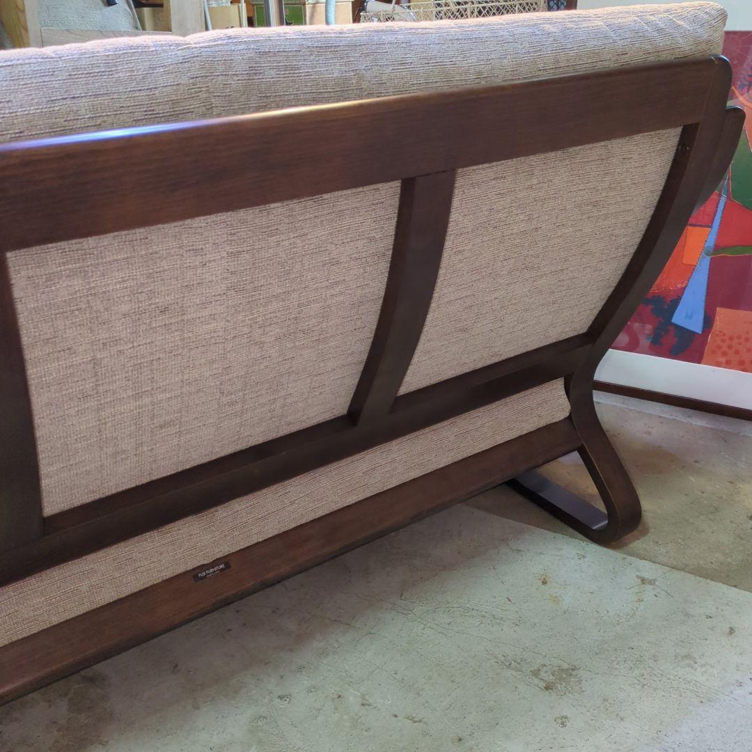 富士ファニチャー 2人掛けソファ ファブリック ブラウン モダン