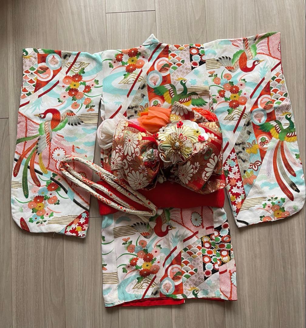 七五三　ビンテージ着物セット　3歳　作り帯+ 被布