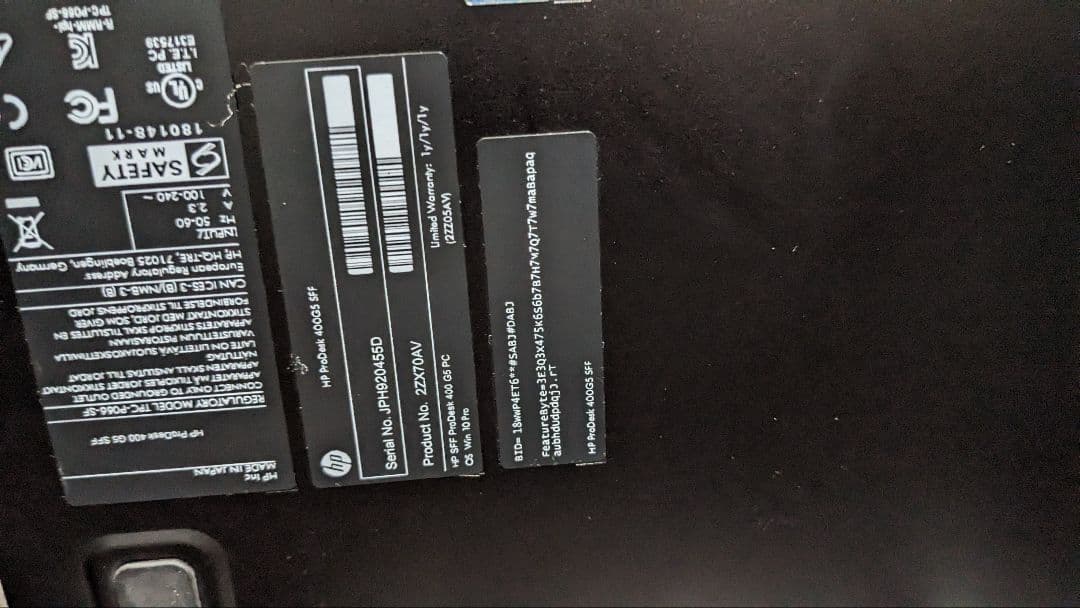 Windowsデスクトップ HP Prodesk 400G5 i5