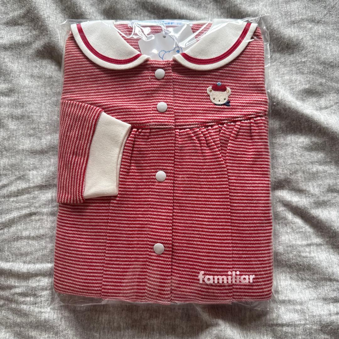 【最終お値下げ中※未開封品】familiar 長袖ロンパース70サイズ