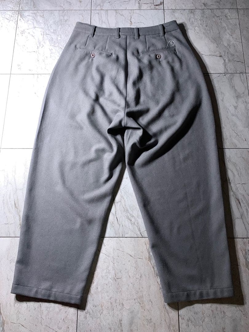 Evisen 2タック イージー ワイド スラックス グレー L