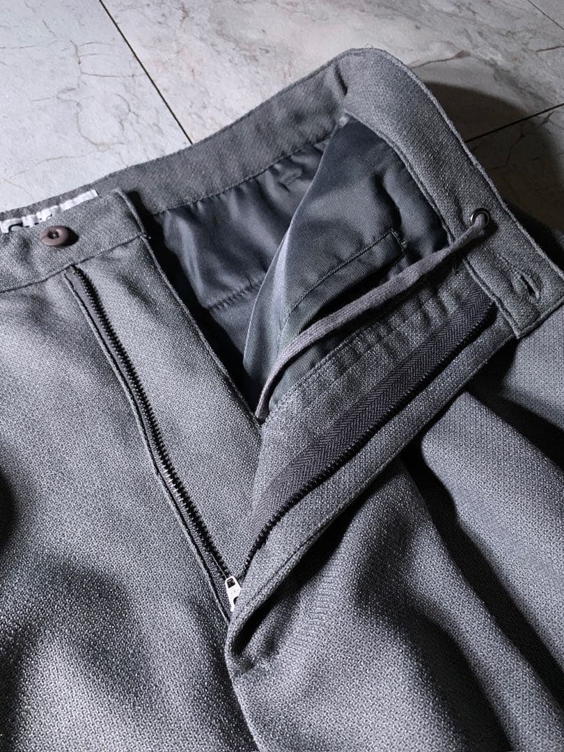 Evisen 2タック イージー ワイド スラックス グレー L