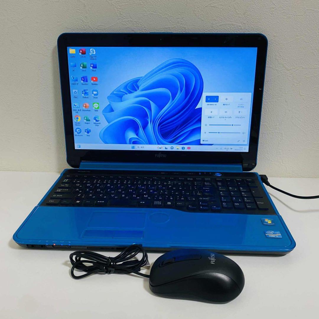 Y976 富士通ノートパソコンWEBカメラi7高速SSDサクサクWindow11