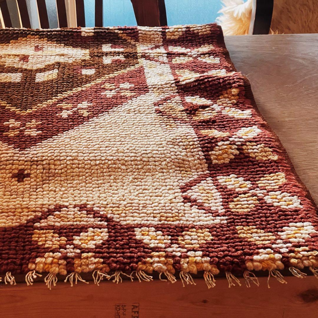 114×70 ブルガリア産 フカフカ ヴィンテージラグ