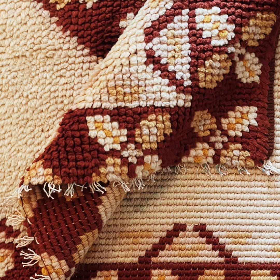 114×70 ブルガリア産 フカフカ ヴィンテージラグ