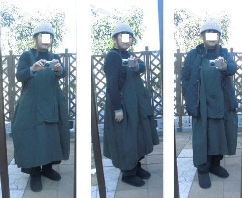 着用2回　秋冬　オリーブ色　直し両脇　デカポケ　サロペOP　プロフで全品見て