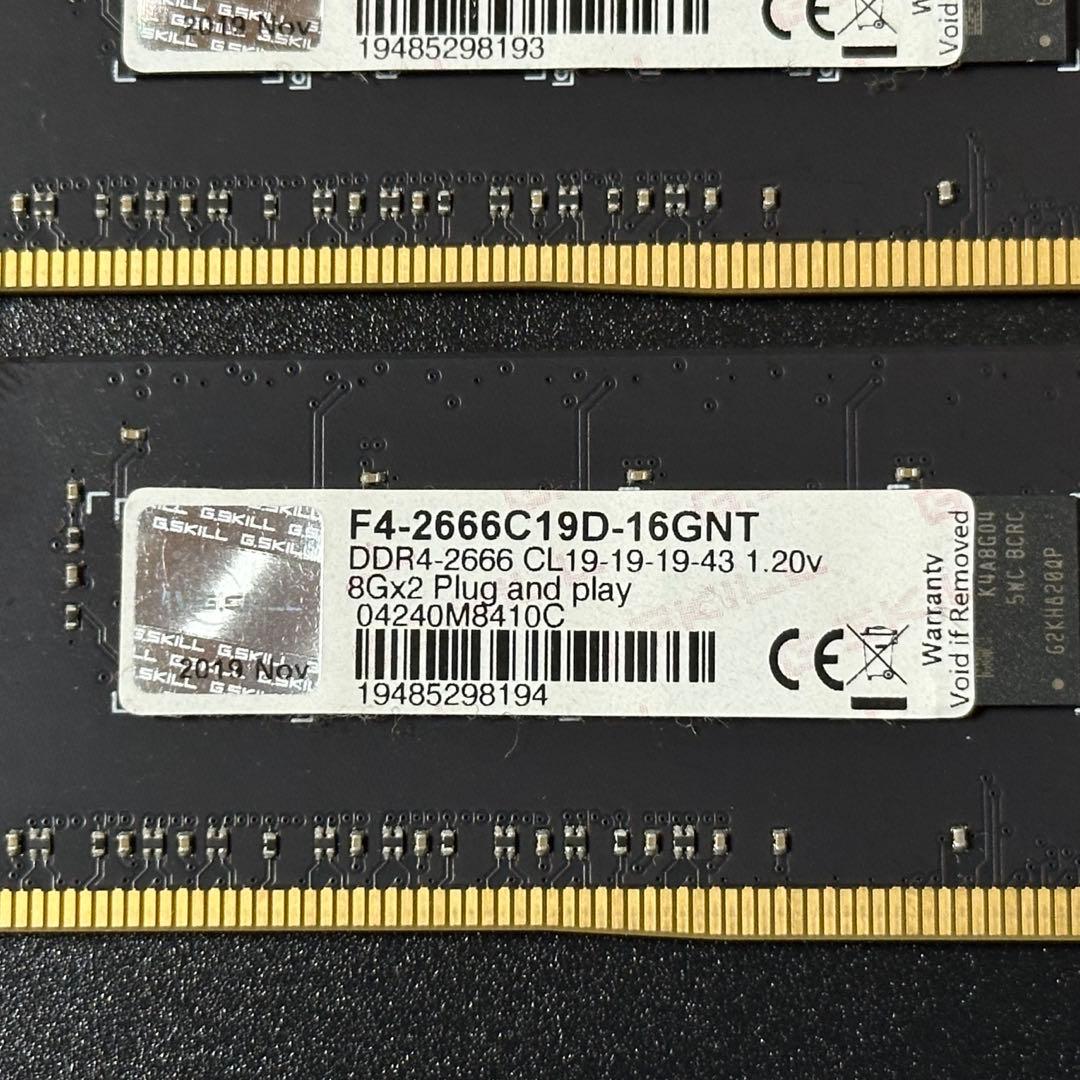 【動作保証】DDR4-2666 16GB(8GB×2) G.SKILL p83