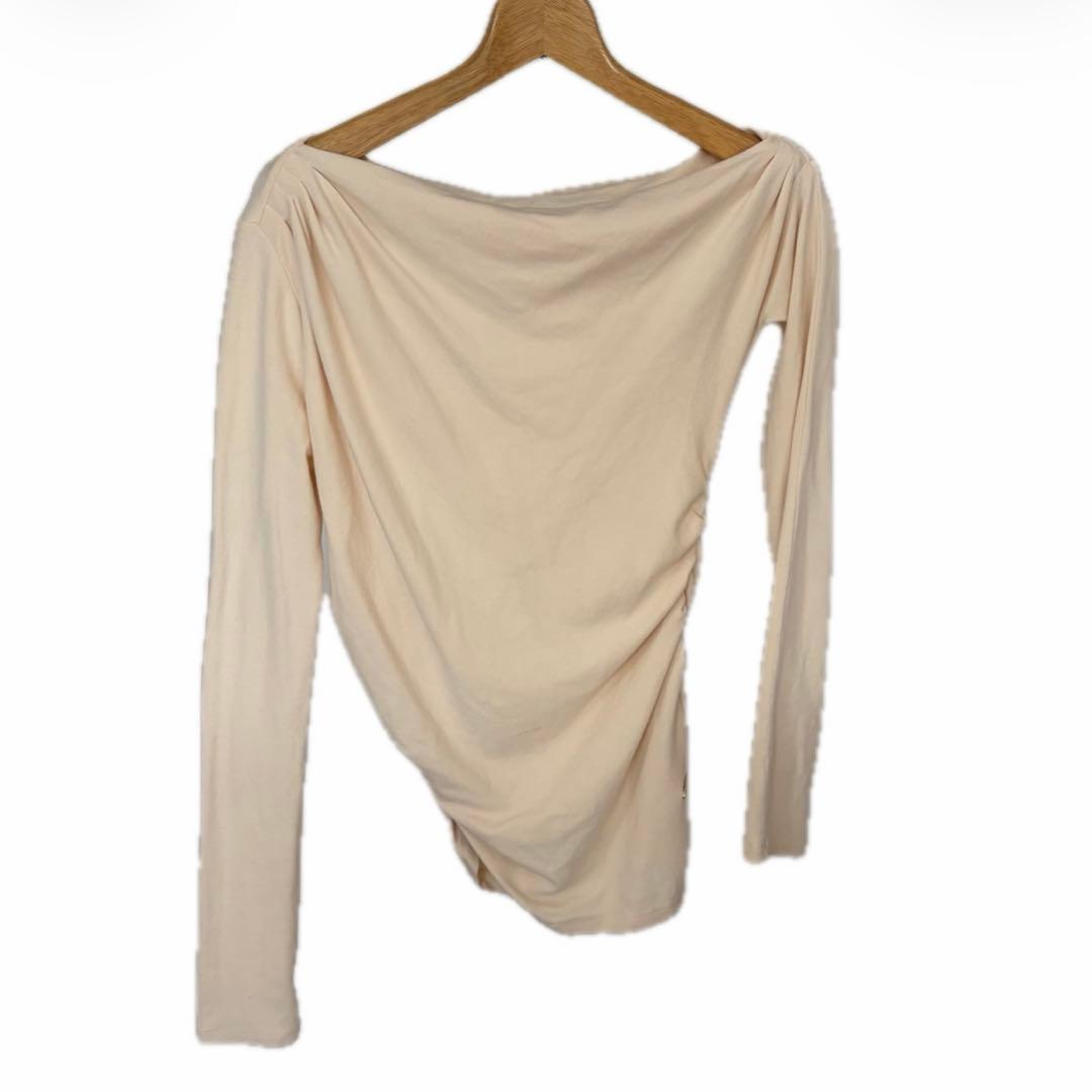 polaura ポローラ アシンメトリードレープロングスリーブトップス