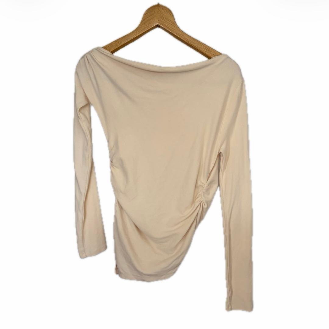 polaura ポローラ アシンメトリードレープロングスリーブトップス