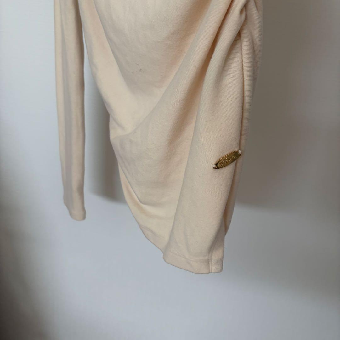 polaura ポローラ アシンメトリードレープロングスリーブトップス