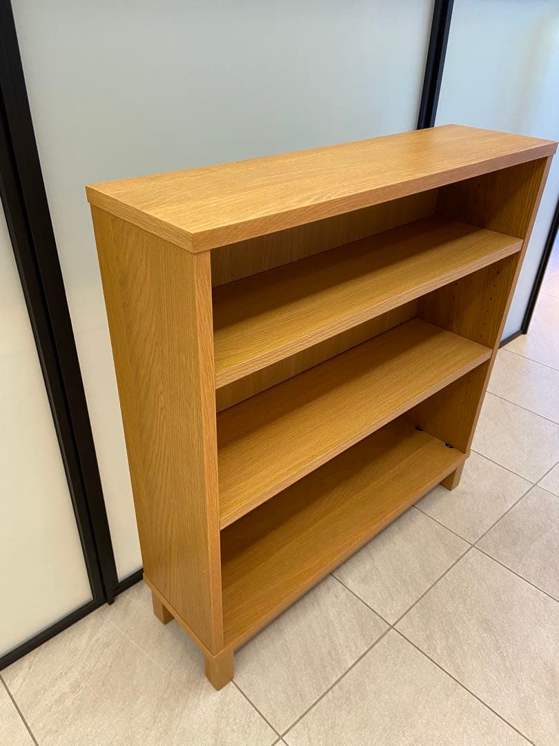 ⭐️超美品⭐️２つセット⭐️オーク材⭐️薄型ラック・ワイド小⭐️大⭐️奥行２２ｃｍ⭐️