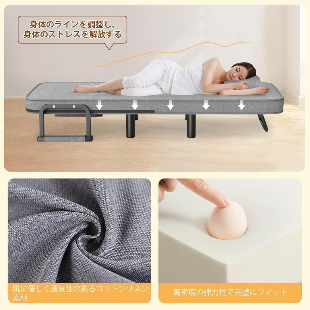 ※北海道/沖縄不可 ソファーベッド 折りたたみ 3WAY 1人掛け グレー1人用