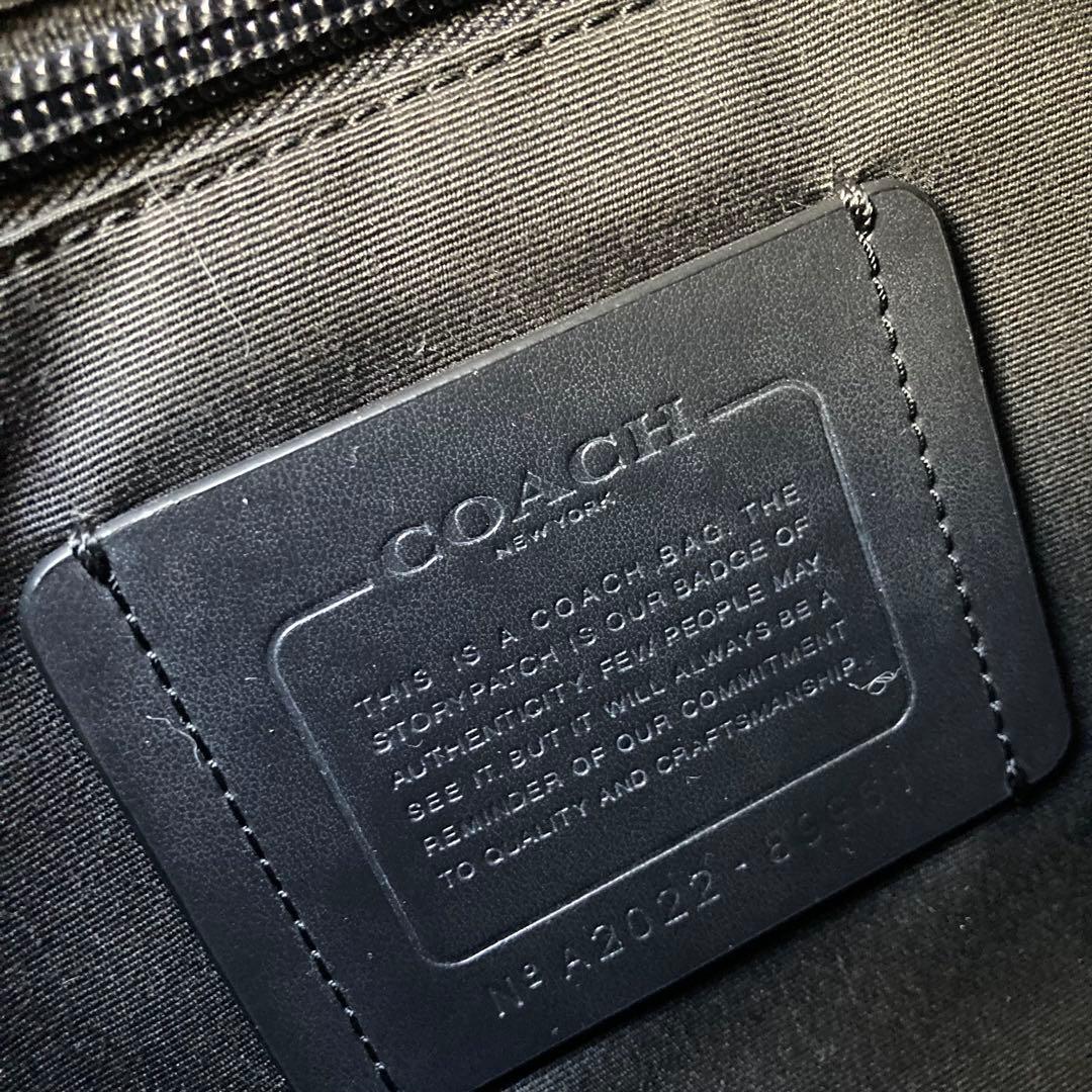 未使用級 COACH 黒 ブラック ハドソン メッセンジャー 革 レザー