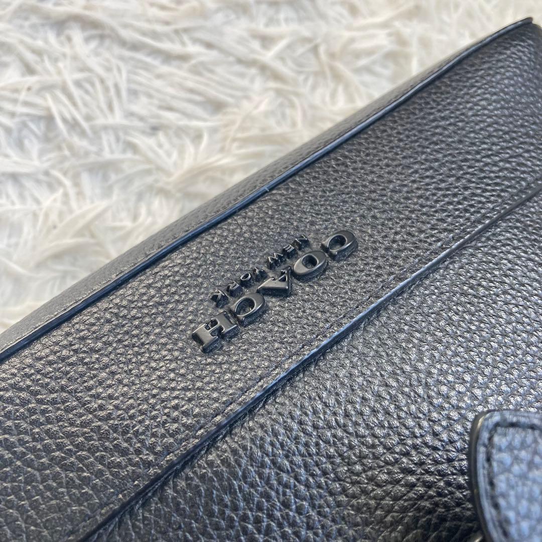 未使用級 COACH 黒 ブラック ハドソン メッセンジャー 革 レザー