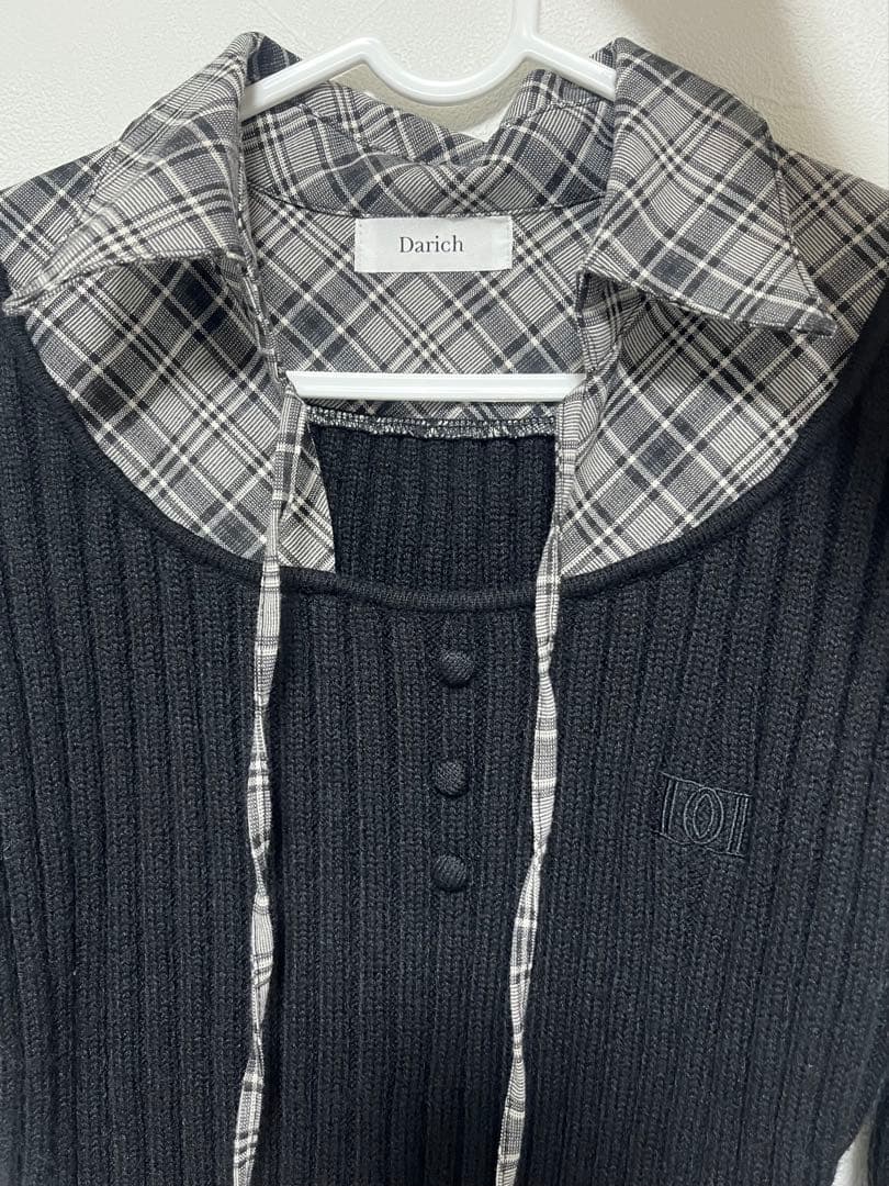 Darich ダーリッチ レイヤードライクニットミニワンピース