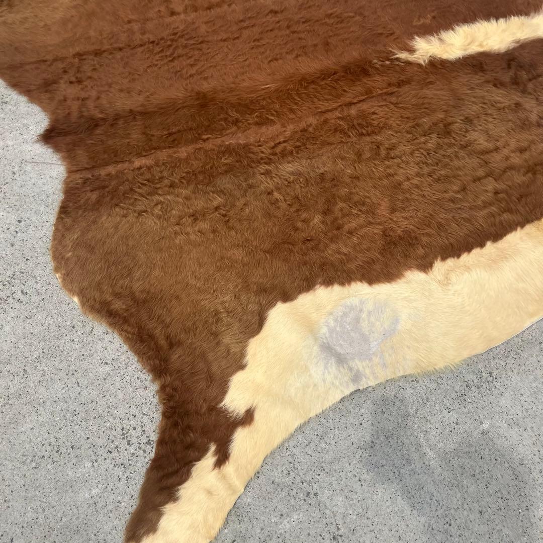 ヴィンテージ 大型 カウラグ 牛毛皮 敷物 絨毯 ラグマット アンティーク 半裁