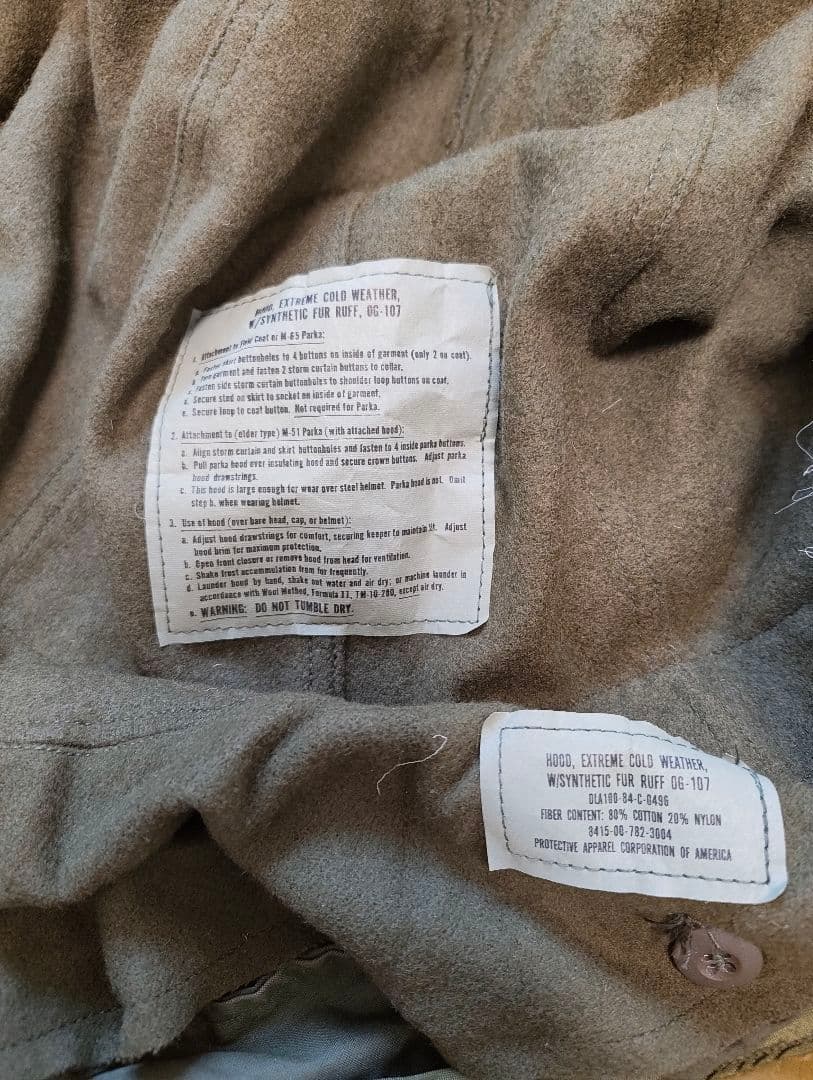 70s 80s M-65 フィッシュテールパーカー フルセット 米軍実物