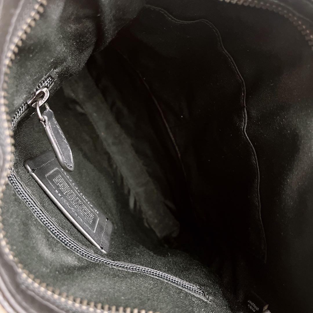 未使用級☆COACHコーチ ショルダーバッグ ブラック レザーメンズ ビジネス