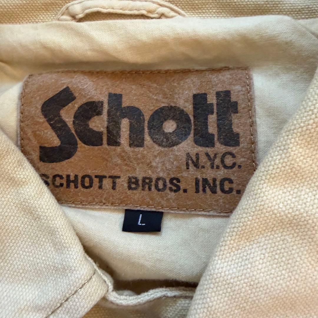 80s Schott ダック地 ワークジャケット 茶タグ USA製 Lサイズ