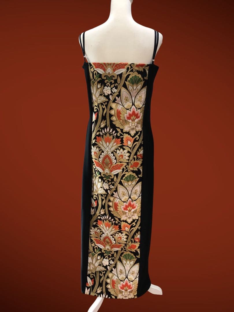 顧客　オーダーメイド　帯リメイクロングドレス