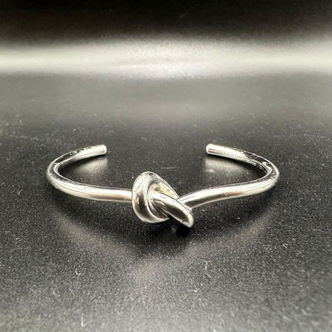 美品✨　セリーヌ　バングル　ブレスレット　ノット　ロゴ　シルバー　1346