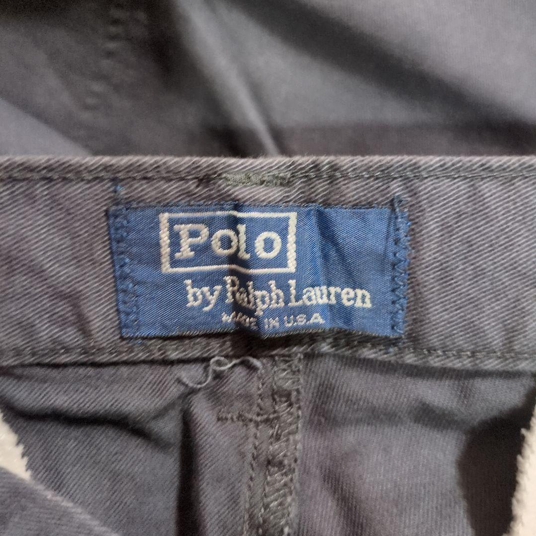 デッドストック　90s ポロ　ラルフローレン　ツータック　チノ　ネイビー