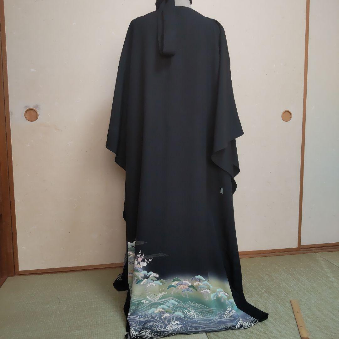 正絹 友禅 作家物 黒留袖 ロングドレス セミオーダー