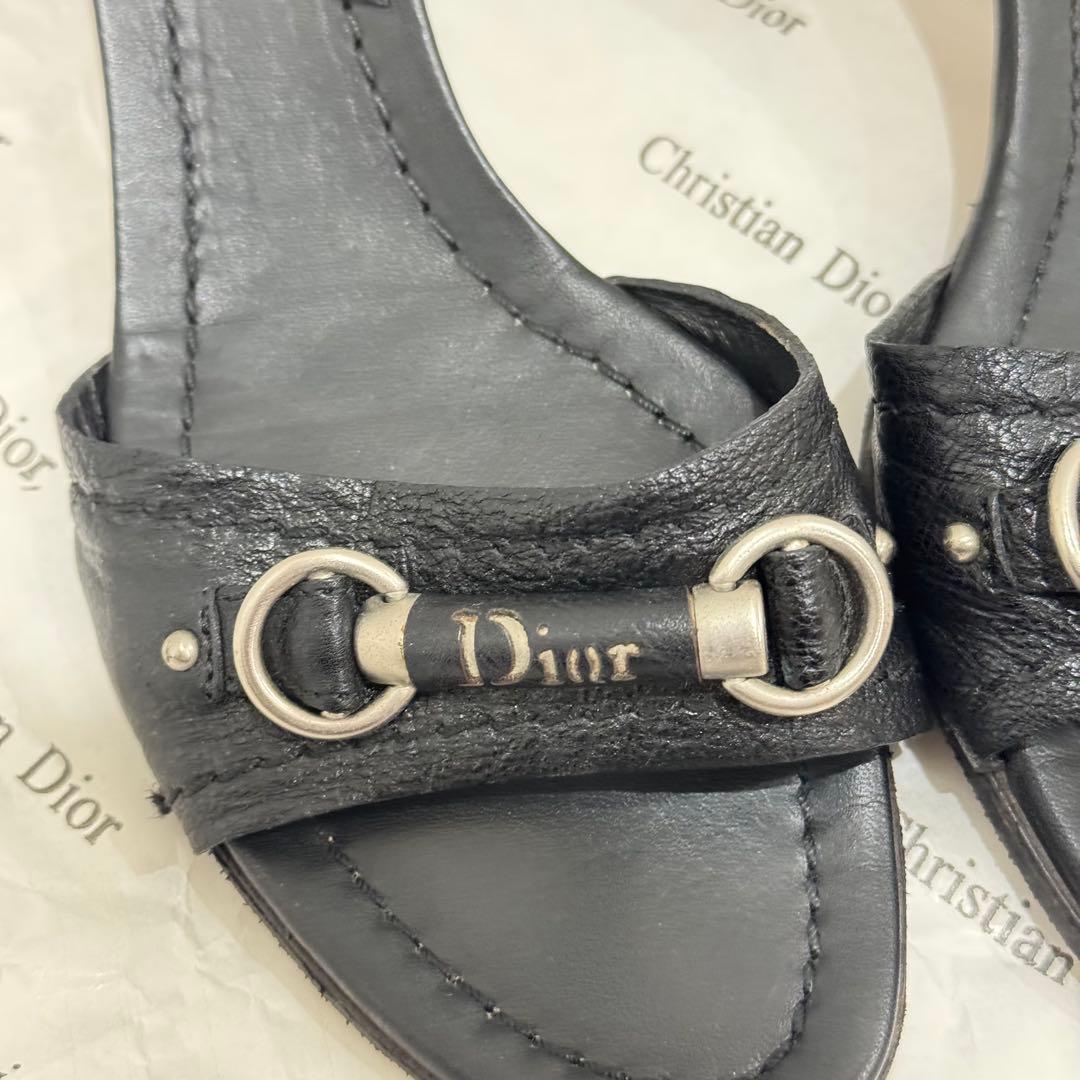 Dior ブラック ミュールサンダル 38.5 25cm