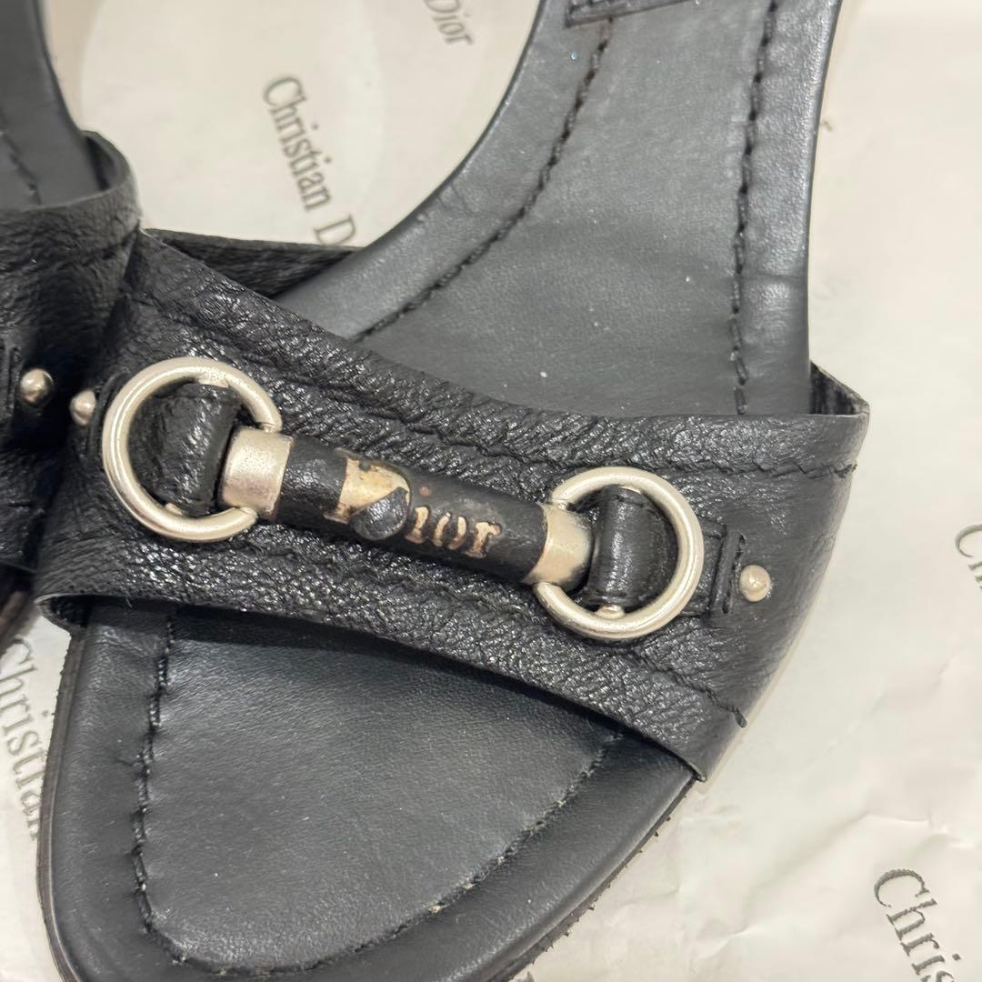 Dior ブラック ミュールサンダル 38.5 25cm