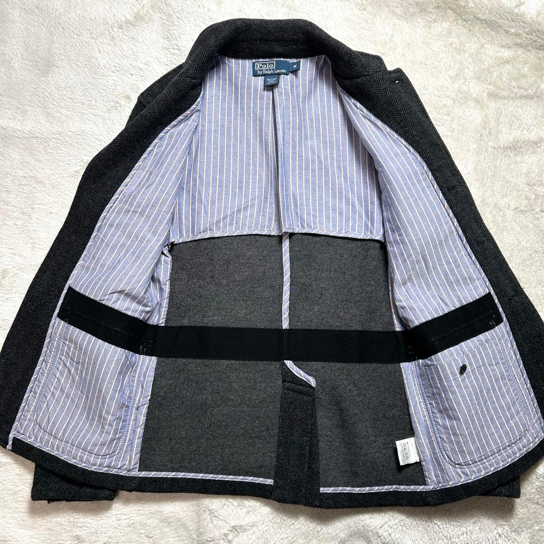 ラルフローレン　ジャケット　ヘリンボーン　胡桃ボタン　グレー　M