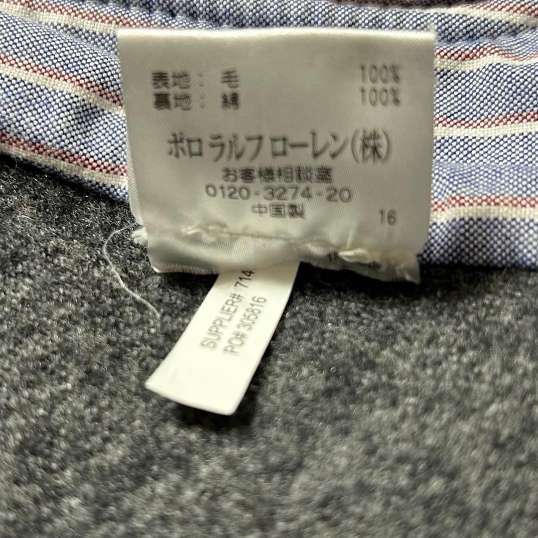 ラルフローレン　ジャケット　ヘリンボーン　胡桃ボタン　グレー　M